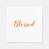 Serviette En Papier Bienheureux écriture blanche orange joli thanksgiv (Devant)