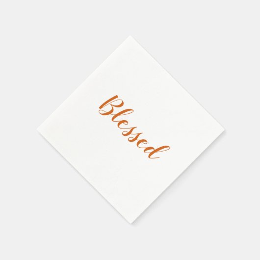Serviette En Papier Bienheureux écriture blanche orange joli thanksgiv (Coin)
