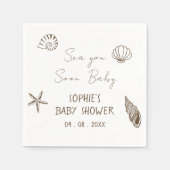 Serviette En Papier Bientôt à la mer Bébé Fête de naissance Côtière (Devant)