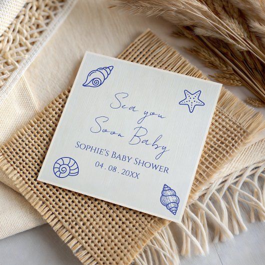 Serviette En Papier Bientôt à la mer Bébé Fête de Naissance Côtière