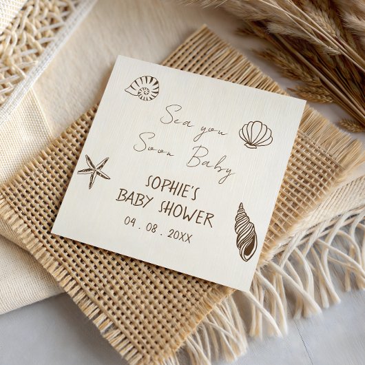 Serviette En Papier Bientôt à la mer Bébé Fête de naissance Côtière