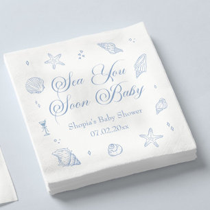 Serviette En Papier Bientôt à la mer Bébé Fête de Naissance Côtière 