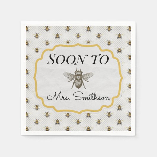 Serviette En Papier Bientôt des serviettes "BEE" (Devant)