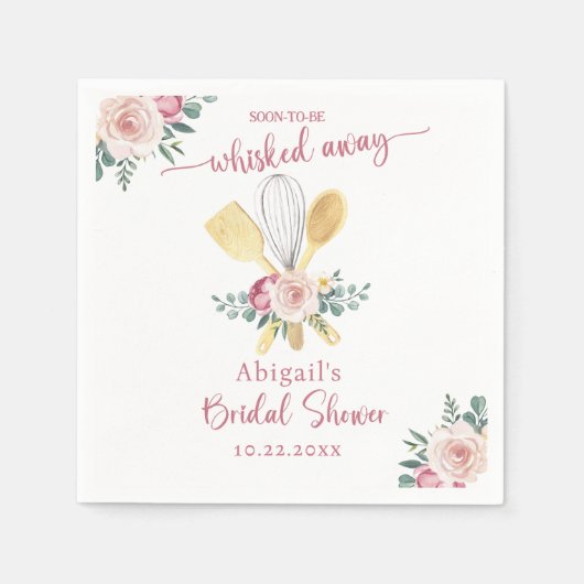 Serviette En Papier BIENTÔT EMportée LANCER DE BOUQUET (Devant)