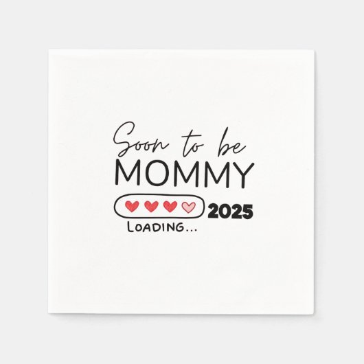 Serviette En Papier Bientôt être maman 2025 Saint Valentin Grossesse (Devant)