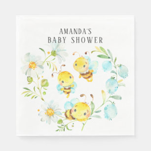 Serviette En Papier Bientôt la famille des abeilles de 3 Baby showers