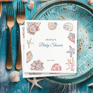 Serviette En Papier Bientôt sous les mers Baby Shower Coquillage