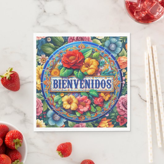 Serviette En Papier BIENVENIDOS - Si Joli ! (En situation)