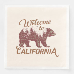 Serviette En Papier Bienvenue à California Bear Forest