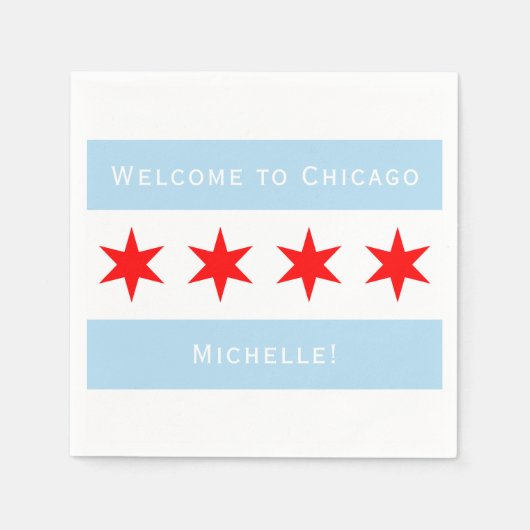 Serviette En Papier Bienvenue à Chicago | Indicateur Chicago personnal (Devant)