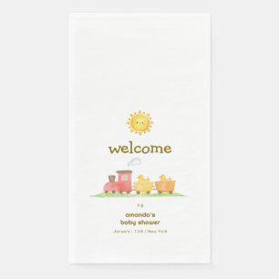 Serviette En Papier Bienvenue à la Baby Shower du Train Choo Choo Cana