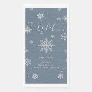 Serviette En Papier Bienvenue à la Baby Shower Flocon de Neige Magique