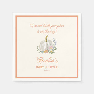 Serviette En Papier Bienvenue à la Baby Shower Florale Citrouille Oran