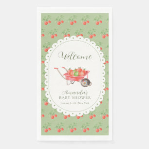 Serviette En Papier Bienvenue à la Baby Shower Pomme De Nos Yeux Récol