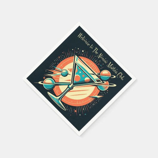 Serviette En Papier Bienvenue À L'Âge Spatiale Atomic Martini Club (Coin)