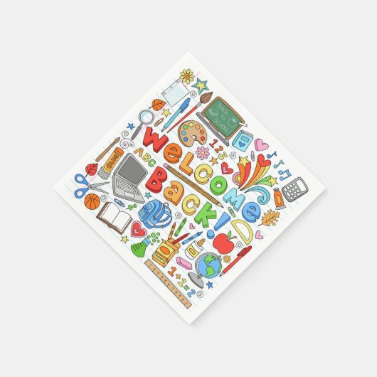 Serviette En Papier Bienvenue À L'École (Coin)