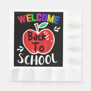 Serviette En Papier Bienvenue À L'École Chemise Drôle Enseignants Étud