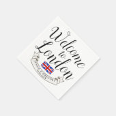 Serviette En Papier Bienvenue à Londres | Personnalisation du mariage  (Coin)