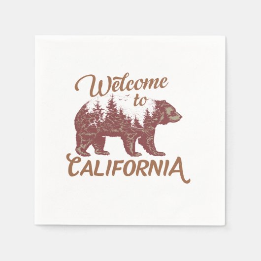 Serviette En Papier Bienvenue à l'ours de Californie (Devant)