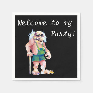 Serviette En Papier Bienvenue À Mon Parti - Ogre Scandinave