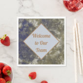 Serviette En Papier Bienvenue à notre équipe Blue Gold Abstrait Busine (En situation)