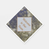 Serviette En Papier Bienvenue à notre équipe Blue Gold Abstrait Busine (Coin)