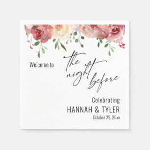 Serviette En Papier Bienvenue à The Night Before Blush Pink Flowers
