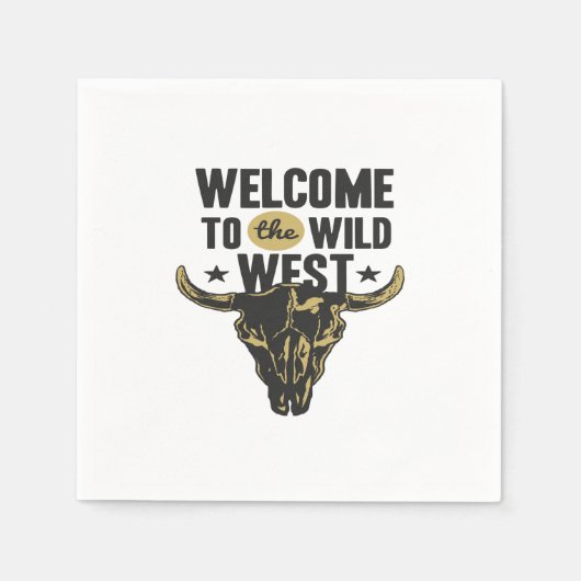 Serviette En Papier bienvenue à wild west (Devant)