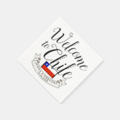 Serviette En Papier Bienvenue au Chili | Personnalisation du mariage d (Coin)