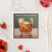 Serviette En Papier Bienvenue au Club 5 O'clock Mid Century Design (En situation)