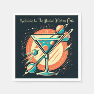 Serviette En Papier Bienvenue au club Atomic Martini Space Age