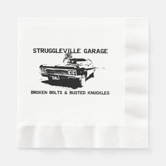 Serviette En Papier Bienvenue au Garage de Struggleville - Où Bol cass (Devant)