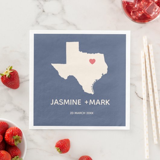 Serviette En Papier Bienvenue au Texas Wedding Party Custom (En situation)