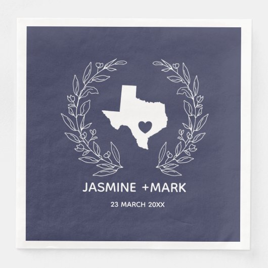 Serviette En Papier Bienvenue au Texas Wedding Party Custom (Devant)