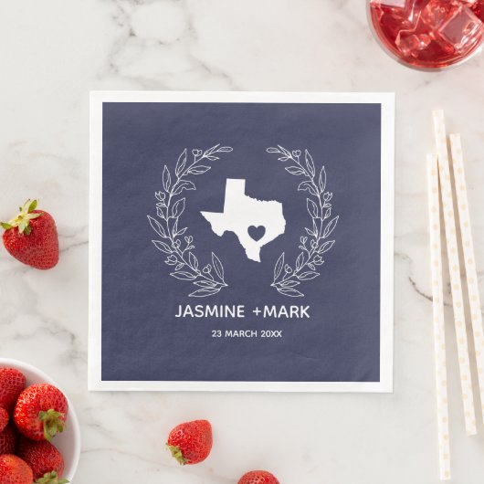 Serviette En Papier Bienvenue au Texas Wedding Party Custom (En situation)