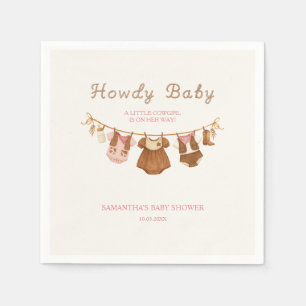 Serviette En Papier Bienvenue Bébé Petite Cowgirl Baby Shower 