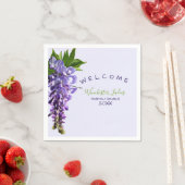 Serviette En Papier Bienvenue Belle Wisteria Brunch Nom personnalisé (En situation)