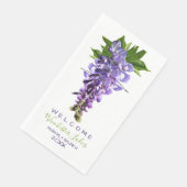 Serviette En Papier Bienvenue Belles Fleurs de Wisteria Nom personnali (Coin)