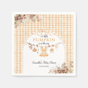 Serviette En Papier Bienvenue Citrouille Girl Baby shower d'automne mo