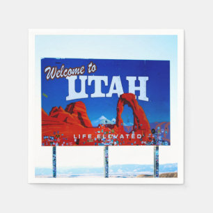 Serviette En Papier Bienvenue dans le panneau Utah