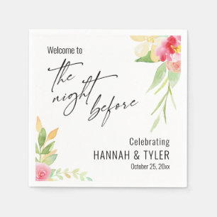 Serviette En Papier Bienvenue dans les bouquets floraux roses de la ve