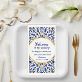 Serviette En Papier Bienvenue dans notre céramique mariage espagnole i