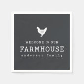 Serviette En Papier Bienvenue dans notre ferme Pays Poulet rustique (Devant)