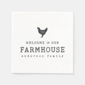 Serviette En Papier Bienvenue dans notre ferme Pays Poulet rustique (Devant)