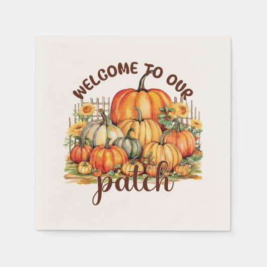 Serviette En Papier Bienvenue dans notre Patch - Cosy Citrouille Patch (Devant)