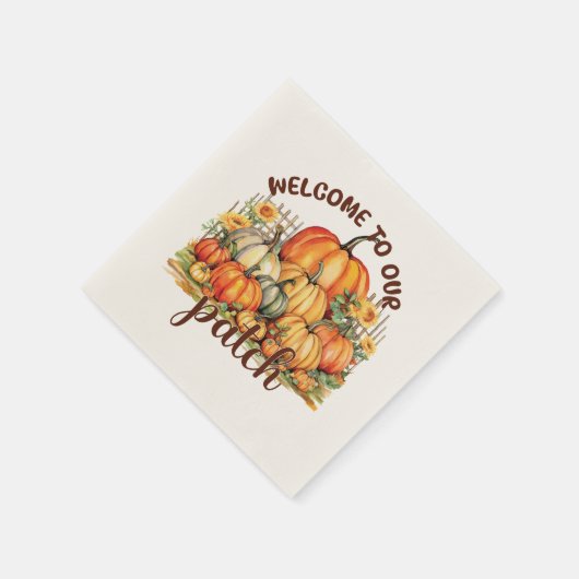 Serviette En Papier Bienvenue dans notre Patch - Cosy Citrouille Patch (Coin)