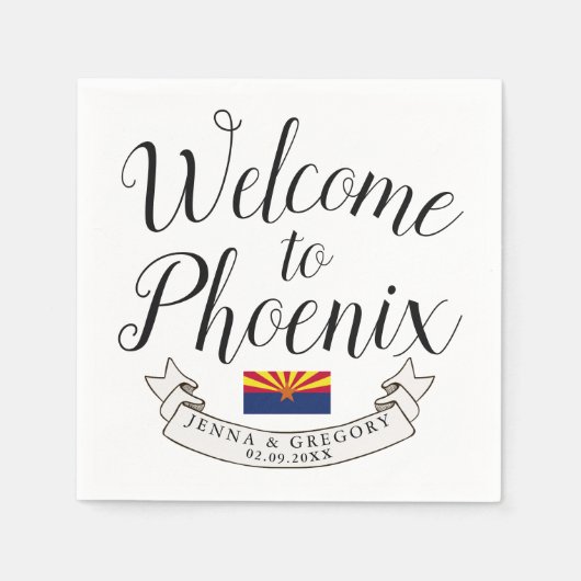 Serviette En Papier Bienvenue en Arizona | Mariage de destination (Devant)