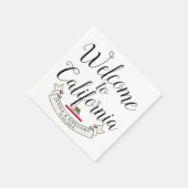 Serviette En Papier Bienvenue en Californie | Mariage de destination (Coin)