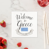 Serviette En Papier Bienvenue en Grèce | Destination Faveur Mariage (En situation)
