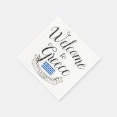 Serviette En Papier Bienvenue en Grèce | Mariage de destination person (Coin)